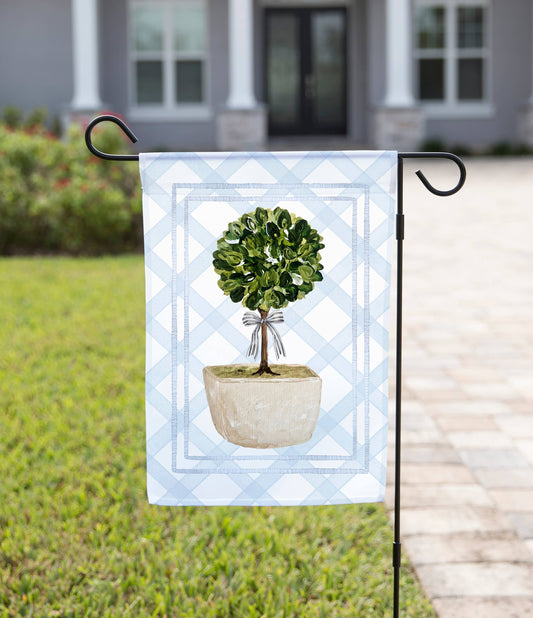 Spring Bow Topiary Garden Flag