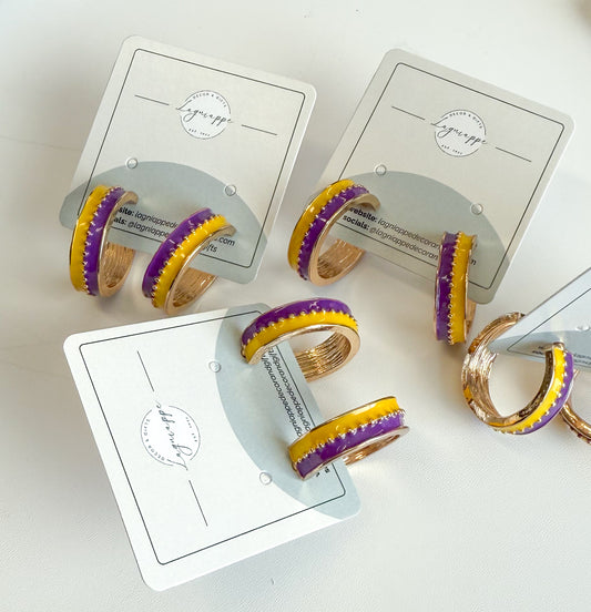 Meaghan Purple & Gold Earrings