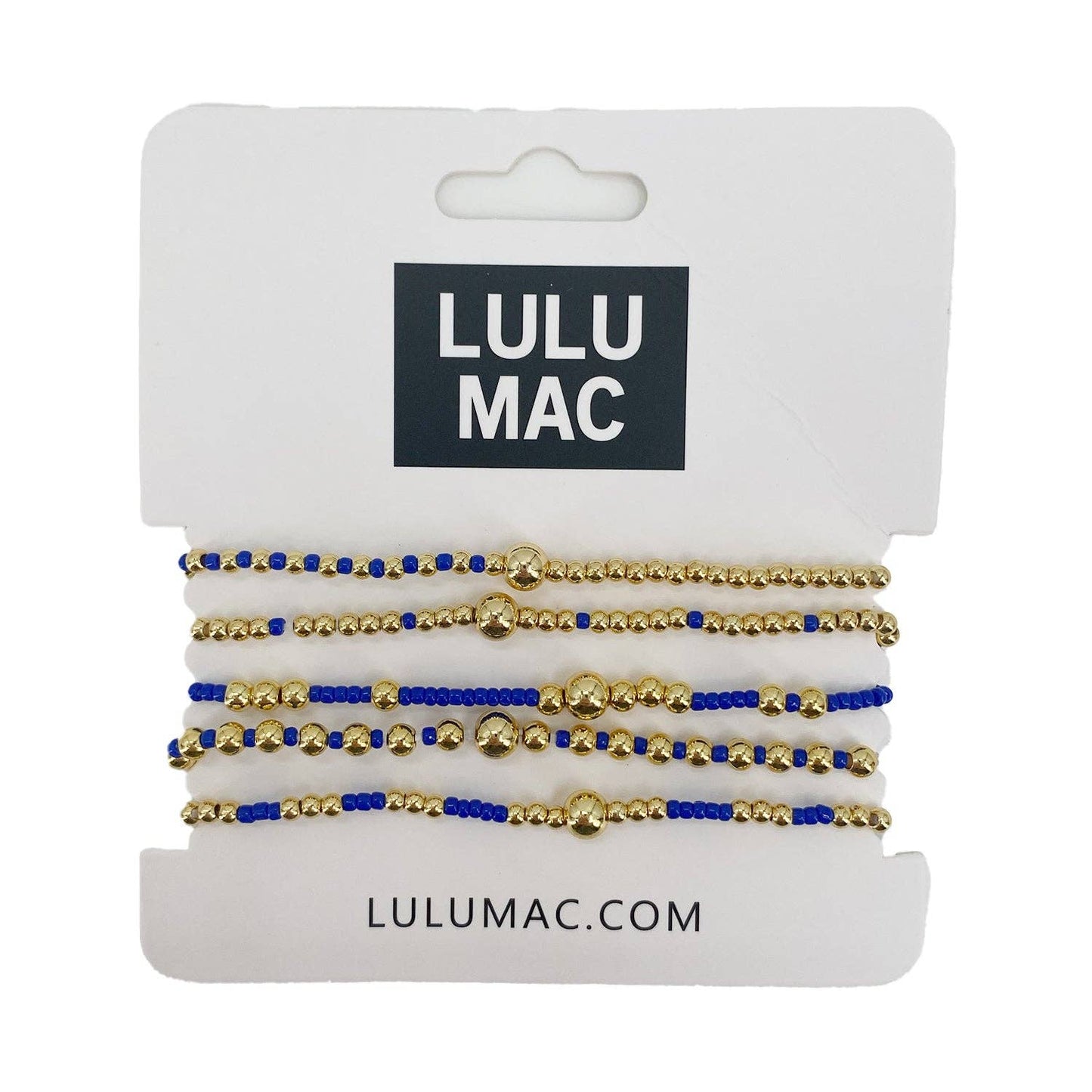 Beaded Bracelet Set | Royal/Gold