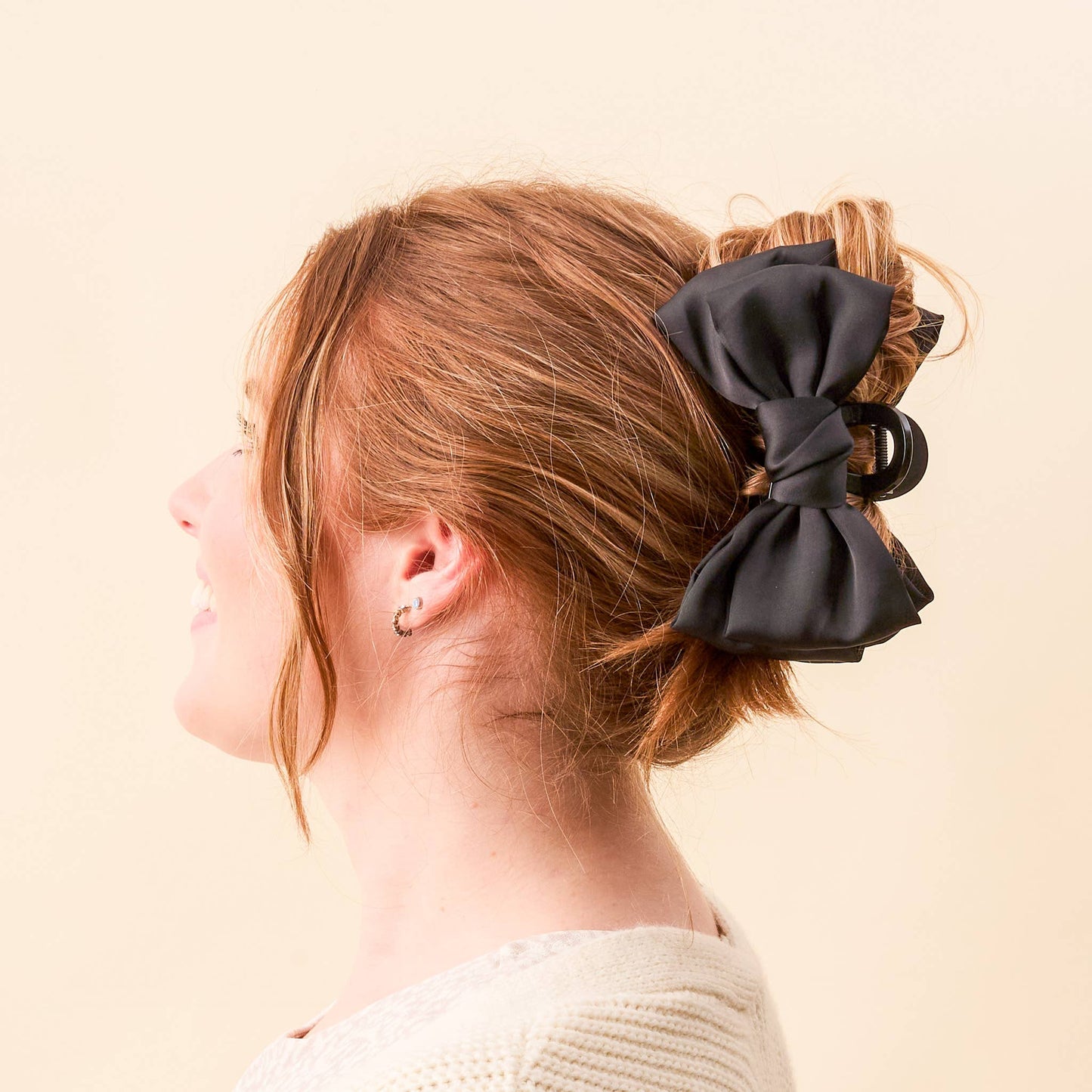 Satin Bow Claw Clip | Black