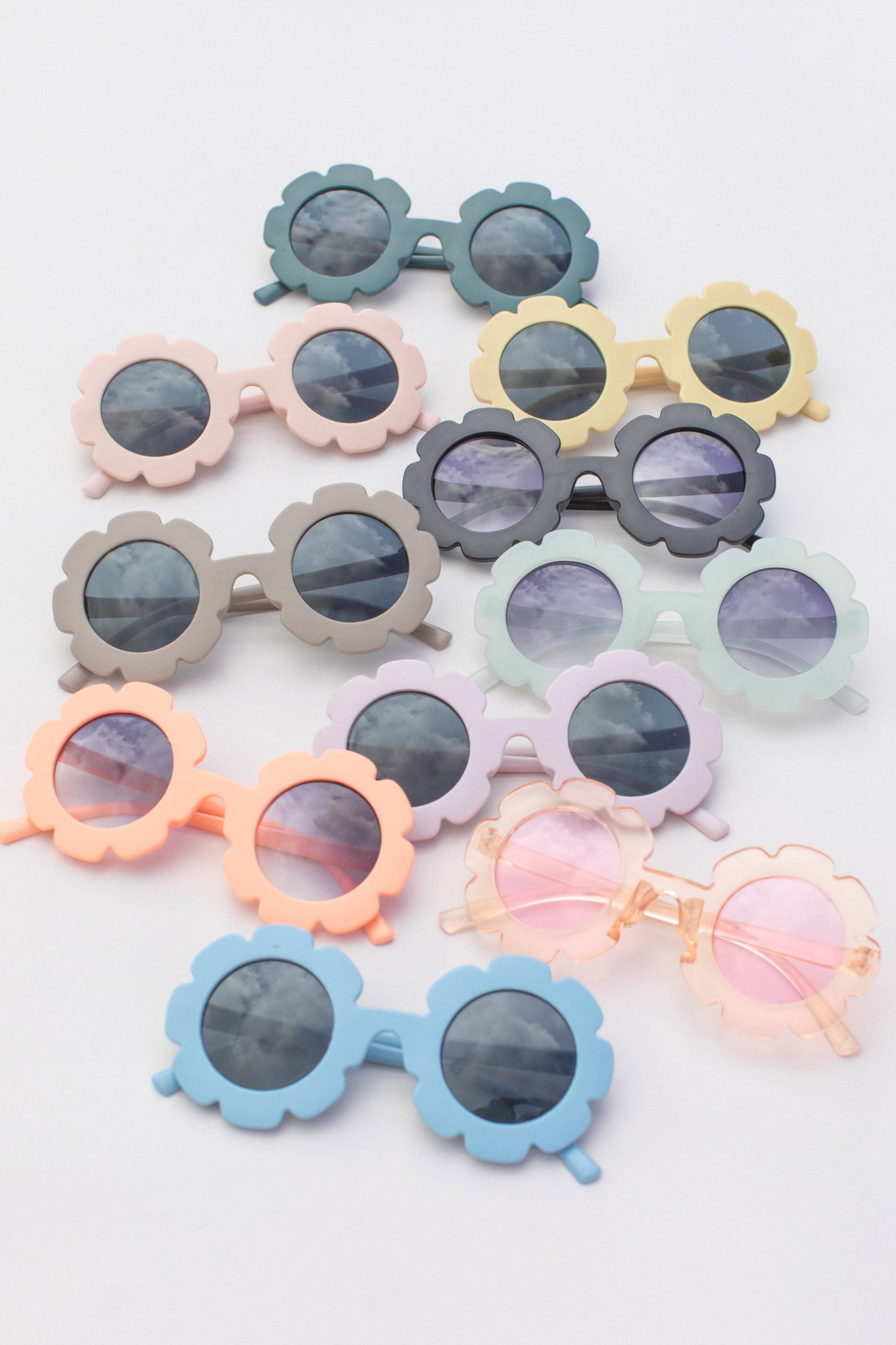 Kids Toddler Flower Sunglasses | Clear/Pink