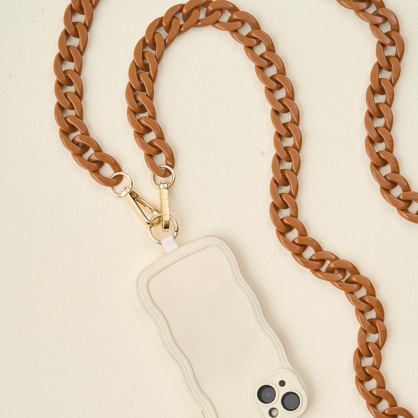 Hold the Phone Crossbody Chain | Mocha Brown