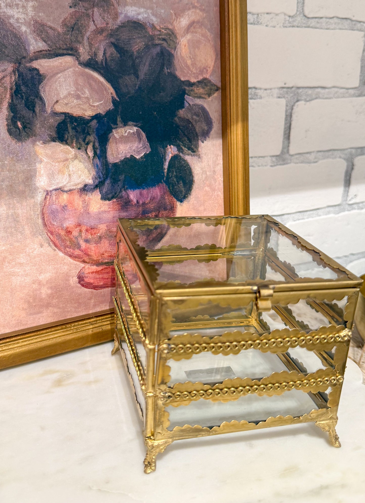 Tall Glass Box | Brass Coated