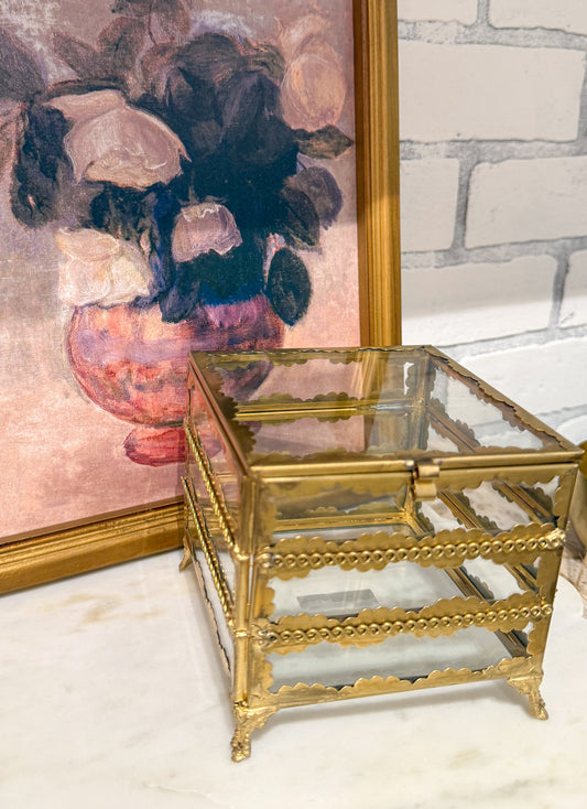 Tall Glass Box | Brass Coated