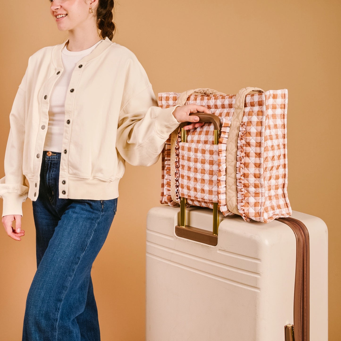 The Everyday Quilted Tote | Maple Gingham