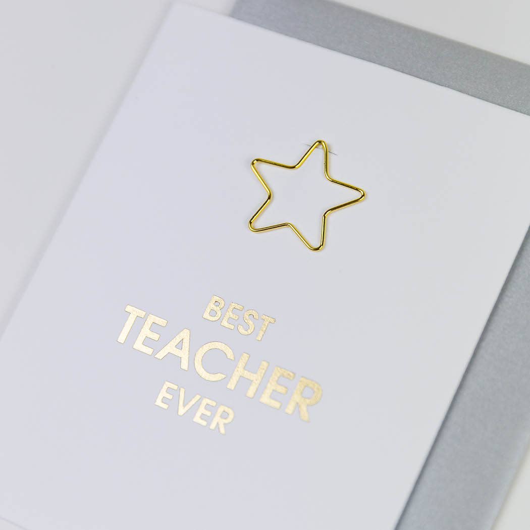 Best Teacher Ever Paper Clip Greeting Card