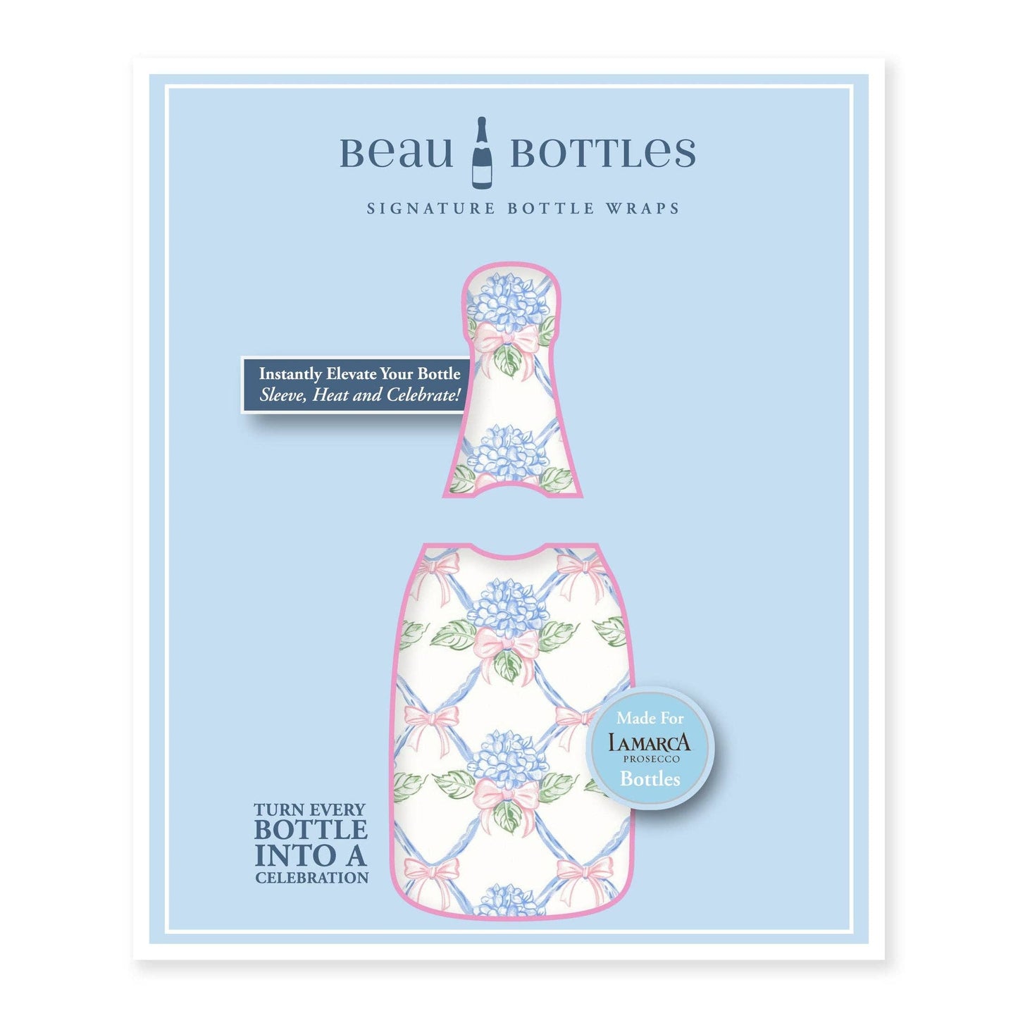Beau Bottles Wrap | Hydrangea Lattice