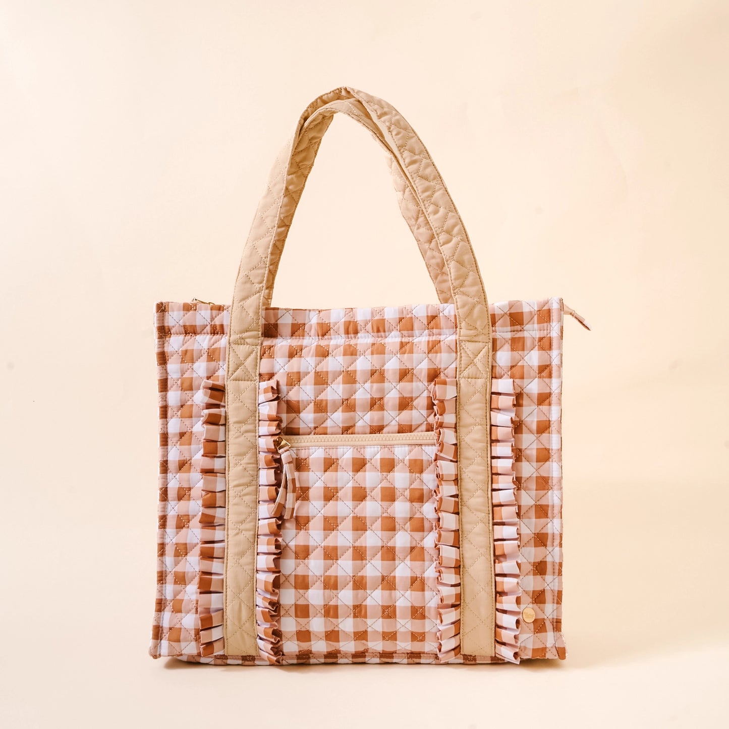 The Everyday Quilted Tote | Maple Gingham