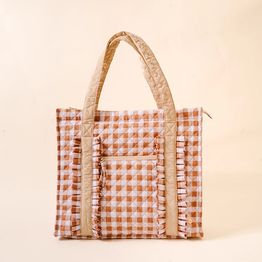 The Everyday Quilted Tote | Maple Gingham