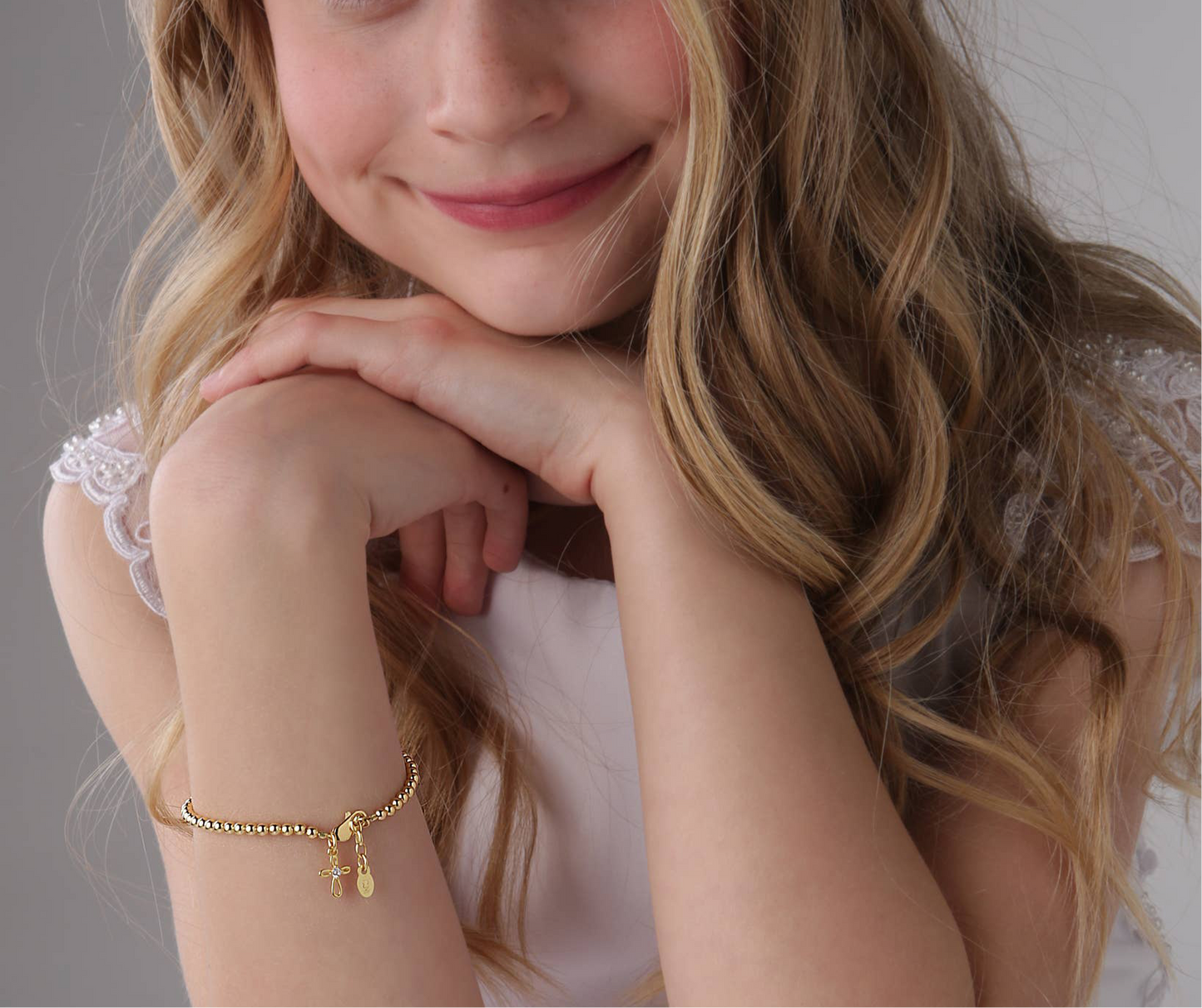Kids 14K Gold-Plated Cross Bracelet | 0-12m