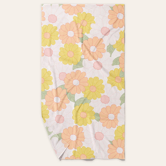 Quick-Dry Beach Towel | Daisy Craze Peach XL