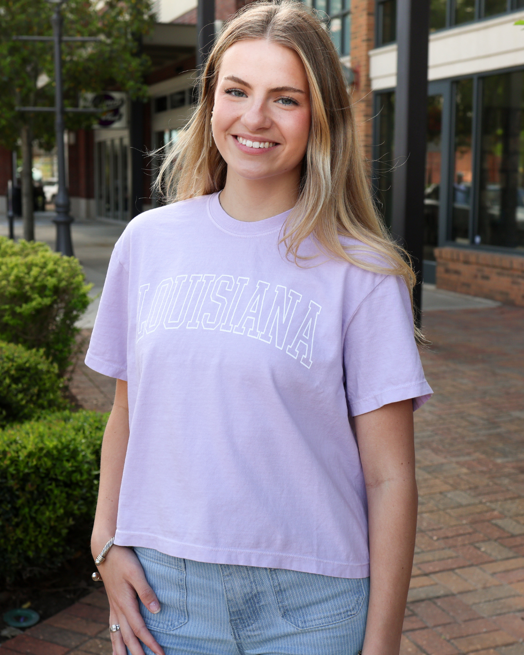 Louisiana Prep Cropped T-Shirt | Light Purple