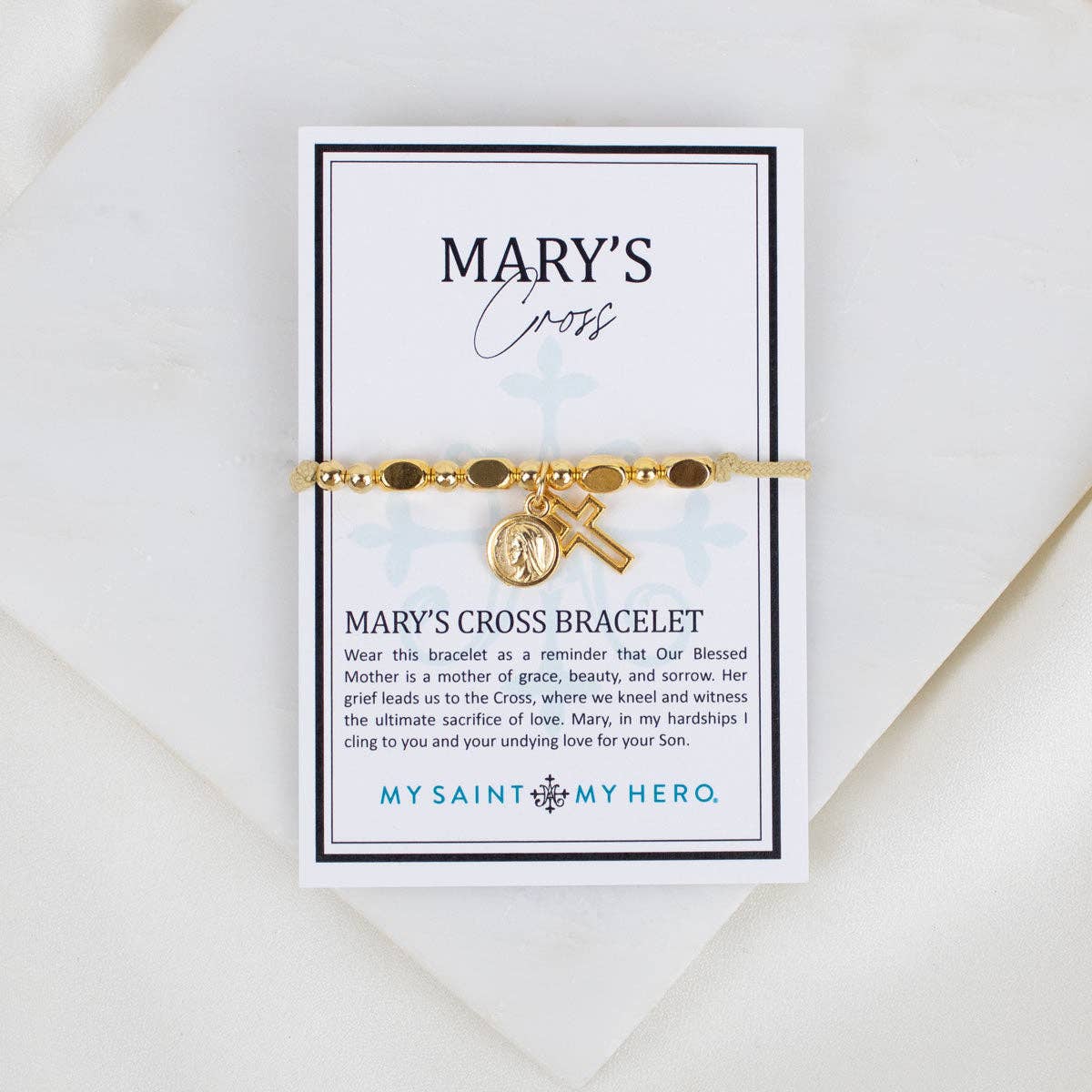 Mary's Cross Bracelet | Gold