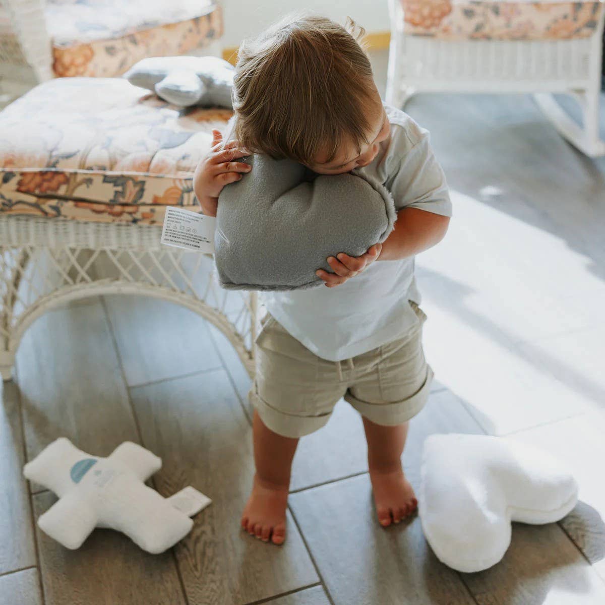 Huggable Cross Prayer Pillow | White