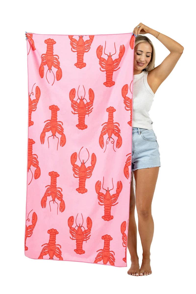Lobster Quick Dry Reversible Beach Towel