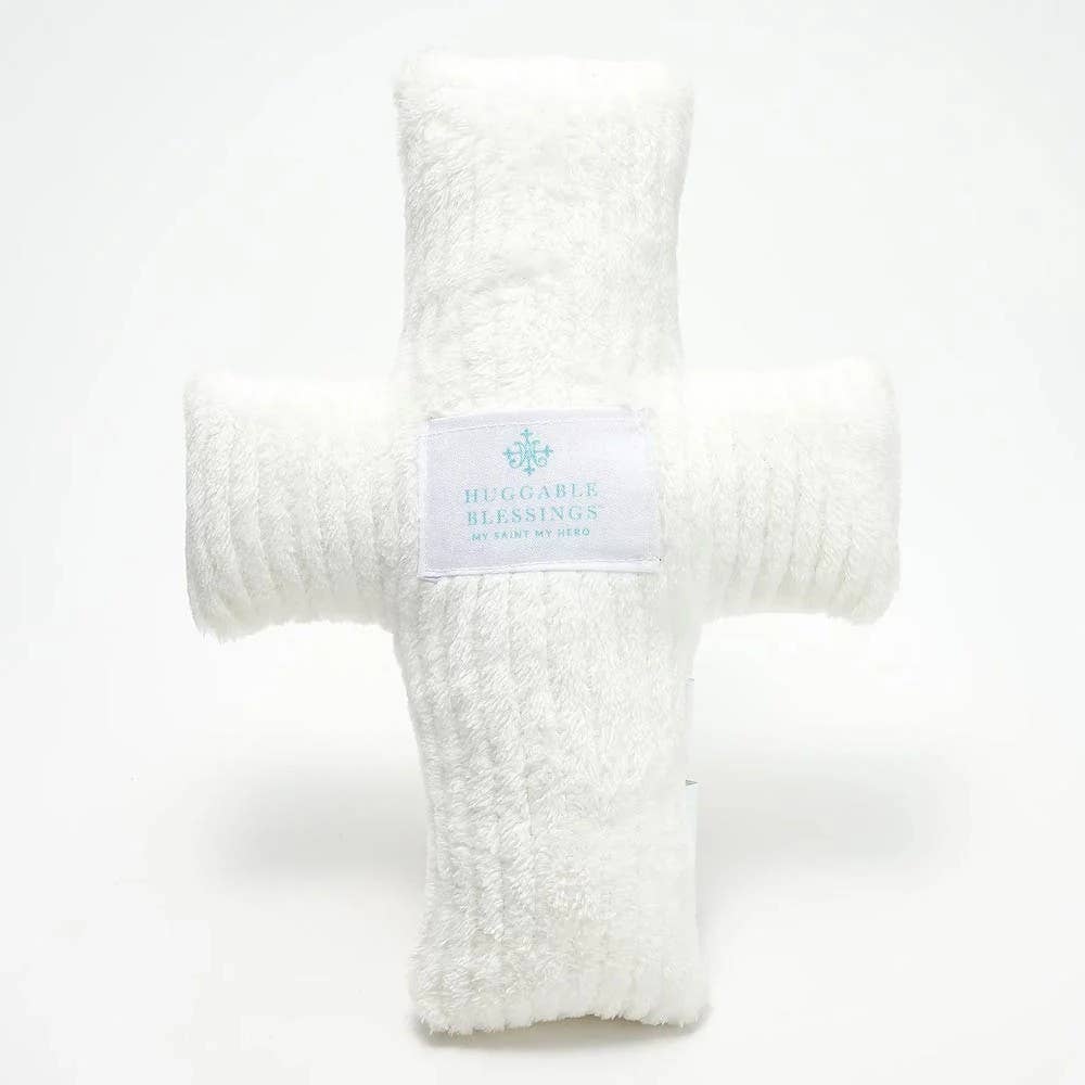 Huggable Cross Prayer Pillow | Gray