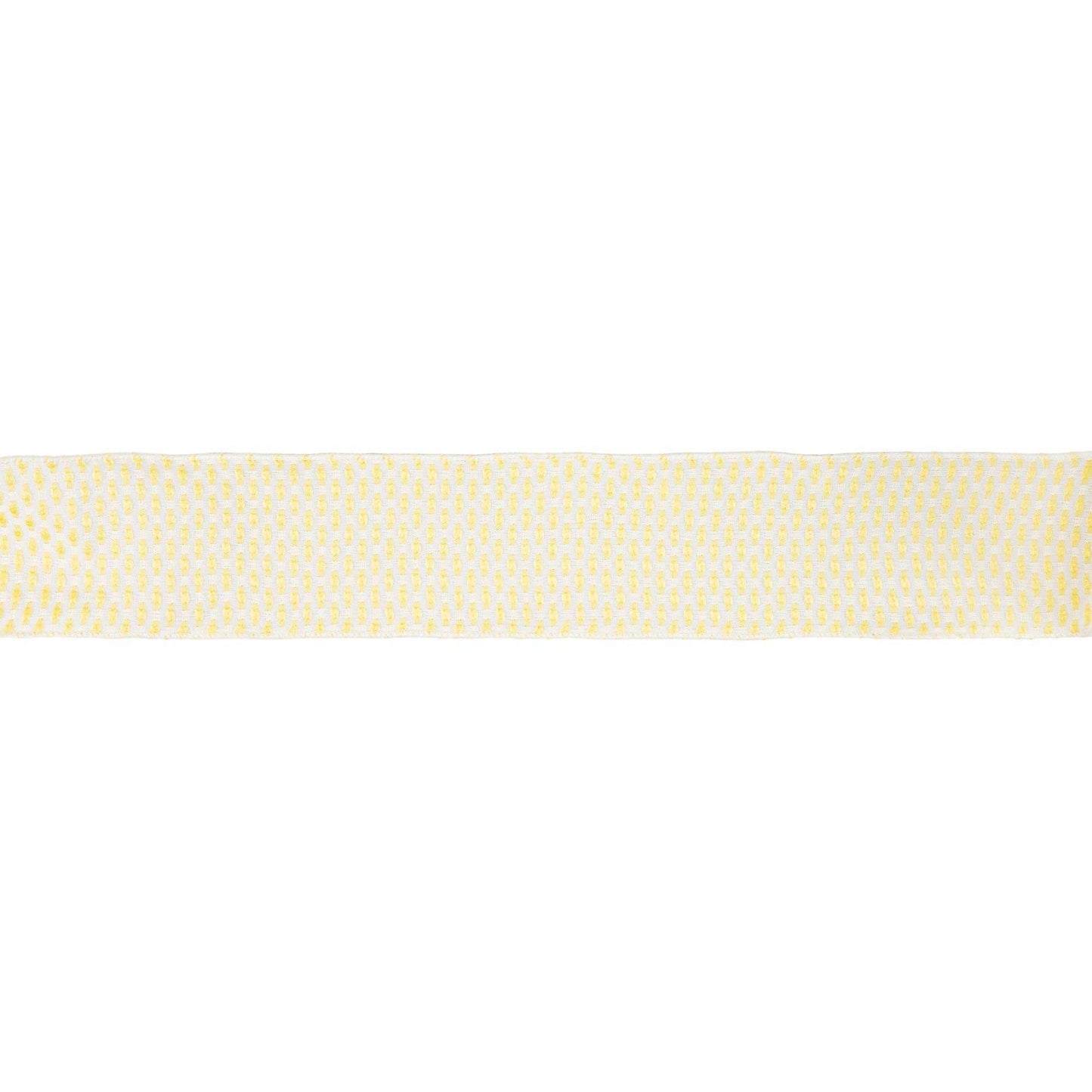 2.5" Wired Ribbon | Yellow/White Woven