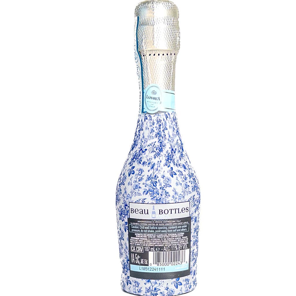 Beau Bottles Wrap MINI | Blue Floral - Set of Six