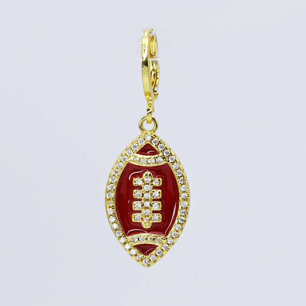 Reddish Brown Football Charm