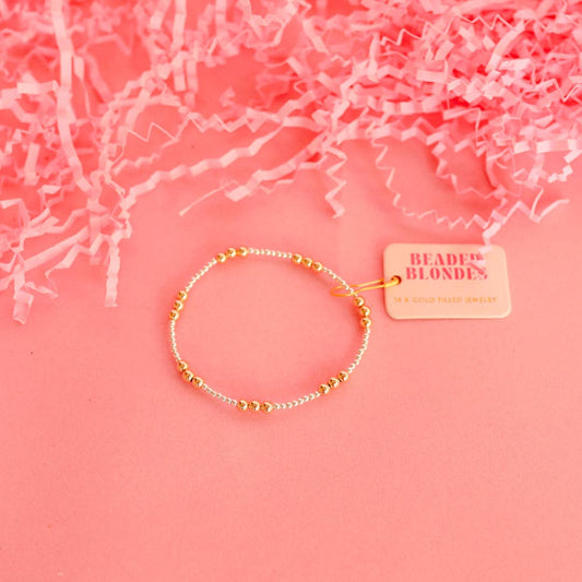 ILY Bracelet in Silver with Gold | Standard 6.75”