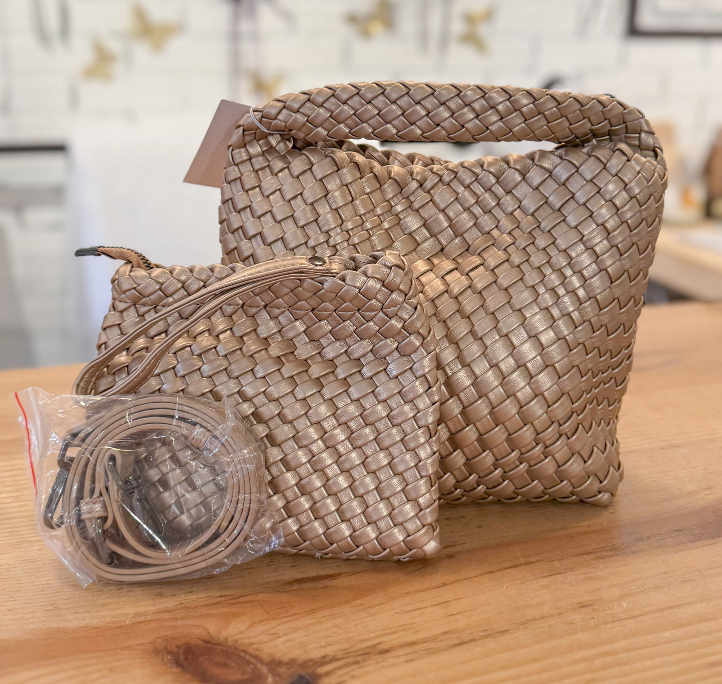 Woven Leather Crossbody Bag | Medium
