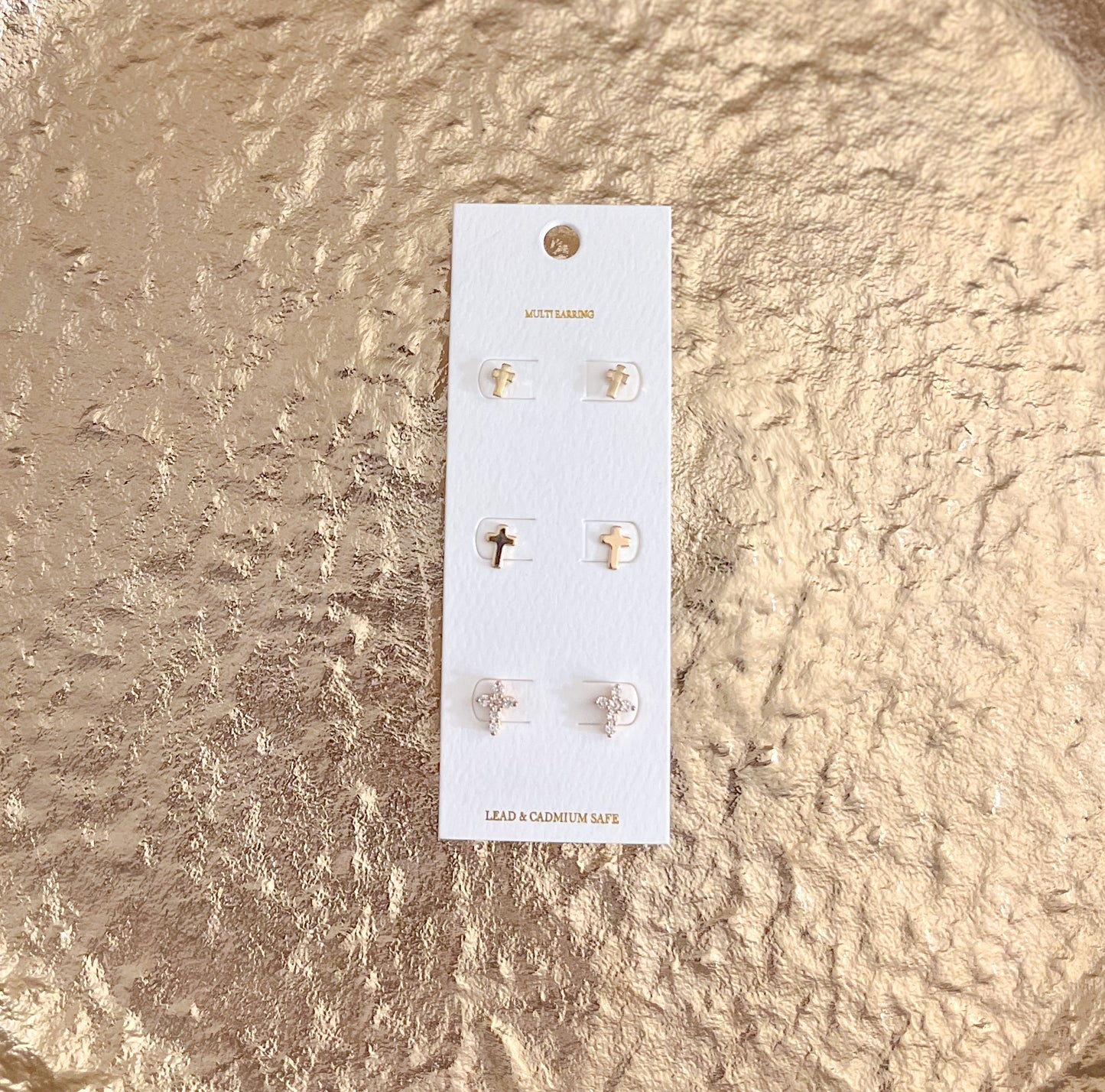 Cross Studs Set | Gold