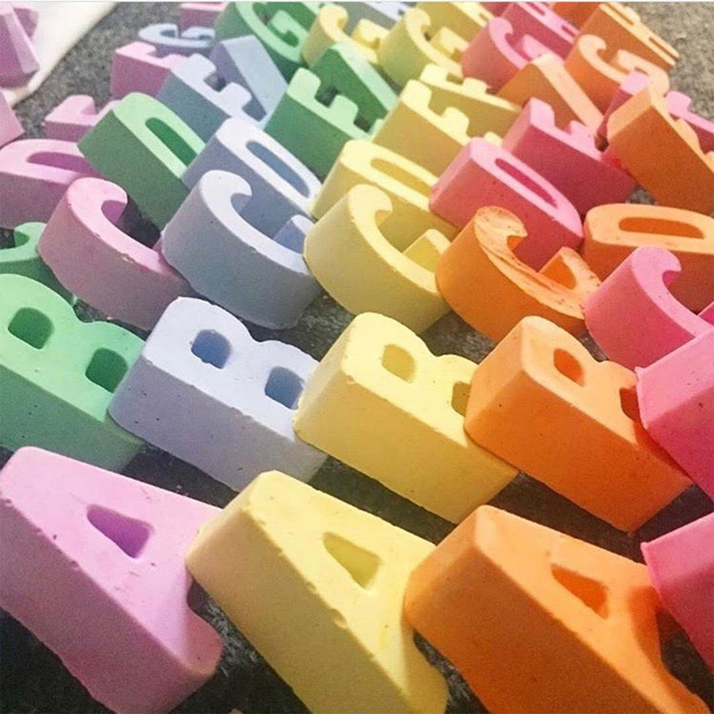 Alphabet Handmade Sidewalk Chalk (for little hands)