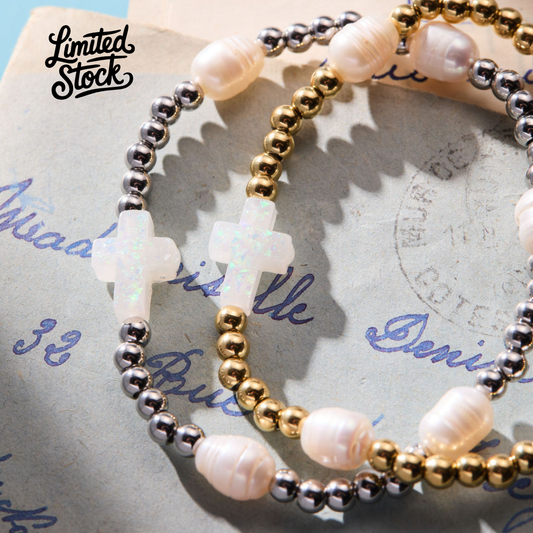 Holy Water Freshwater Pearl Bracelet | Waterproof Gold