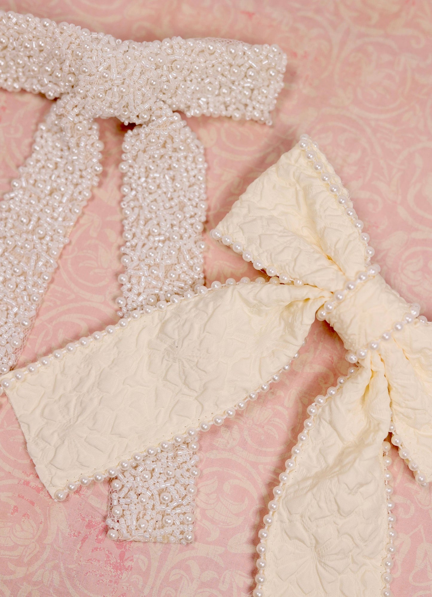 Blakely Pearl Lined Bow | Cream