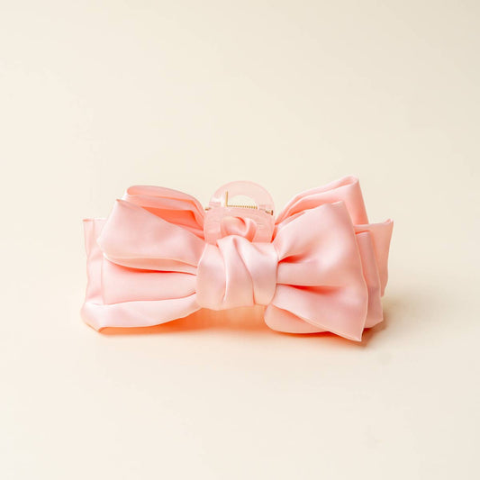 Satin Bow Claw Clip | Blush