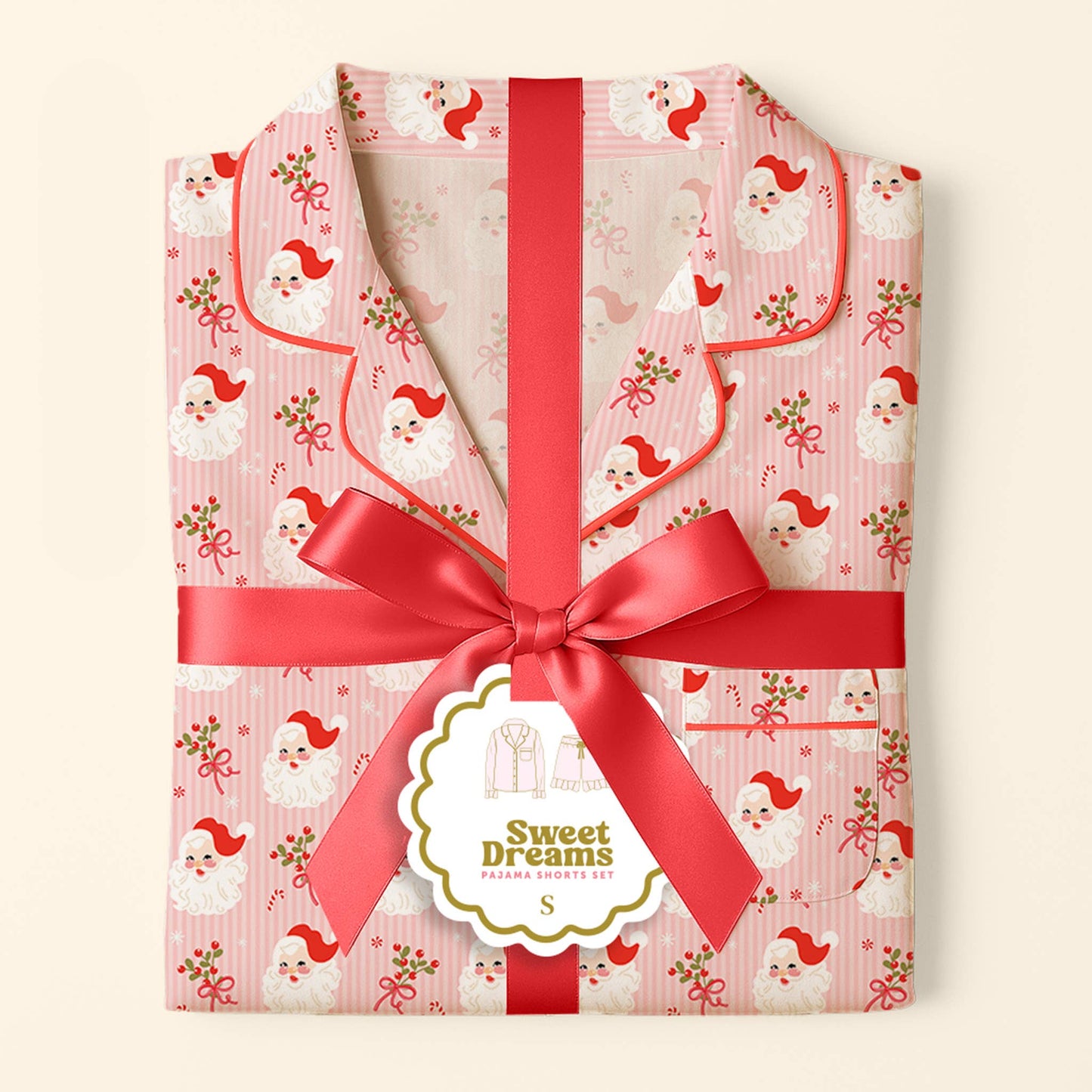 Sweet Dreams Pajama Shorts Set | Holly Jolly Santa