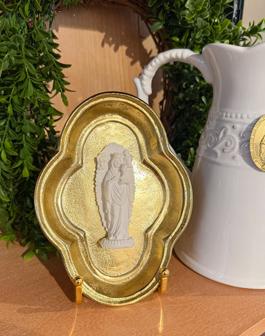 Our Lady of Perpetual Help Intaglio Brass Accent Plate