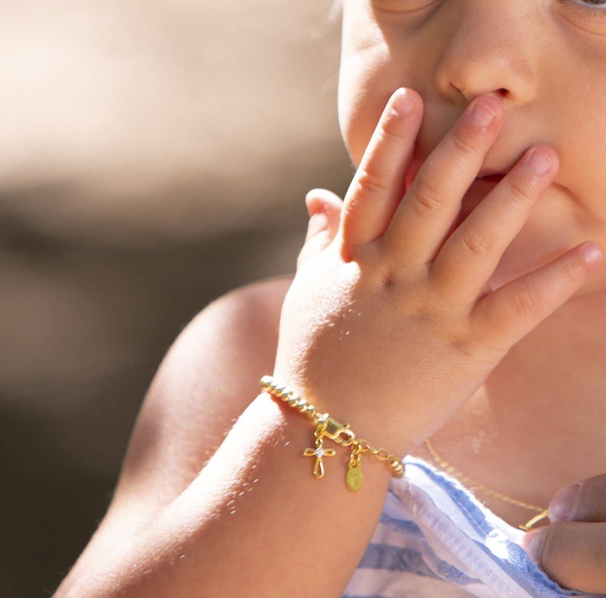 Kids 14K Gold-Plated Cross Bracelet | 0-12m