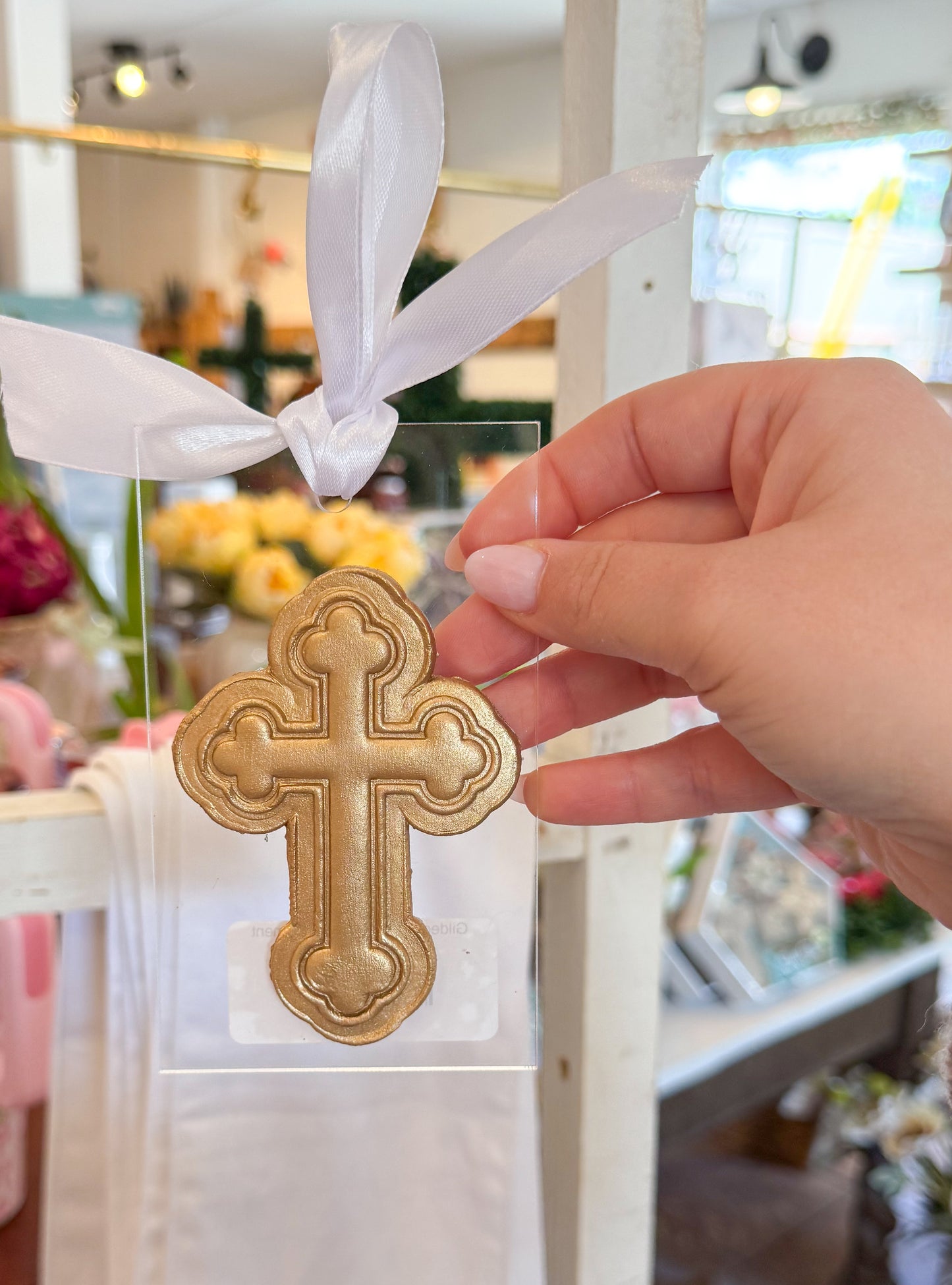 Gilded Cross Acrylic Ornament