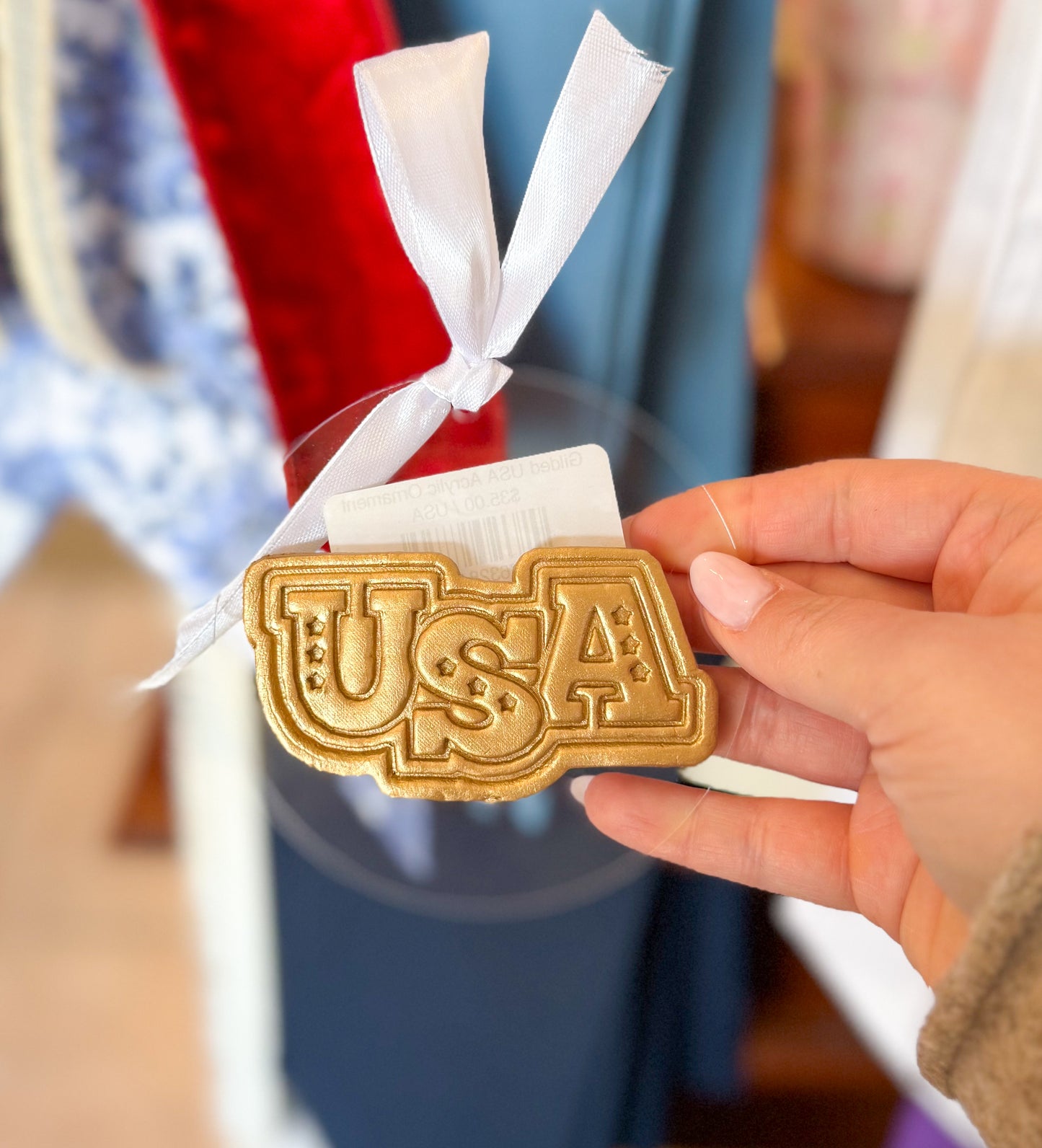Gilded USA Acrylic Ornament