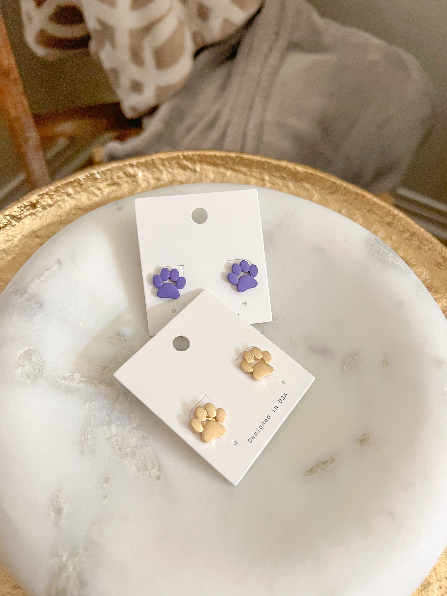 Paw Print Studs