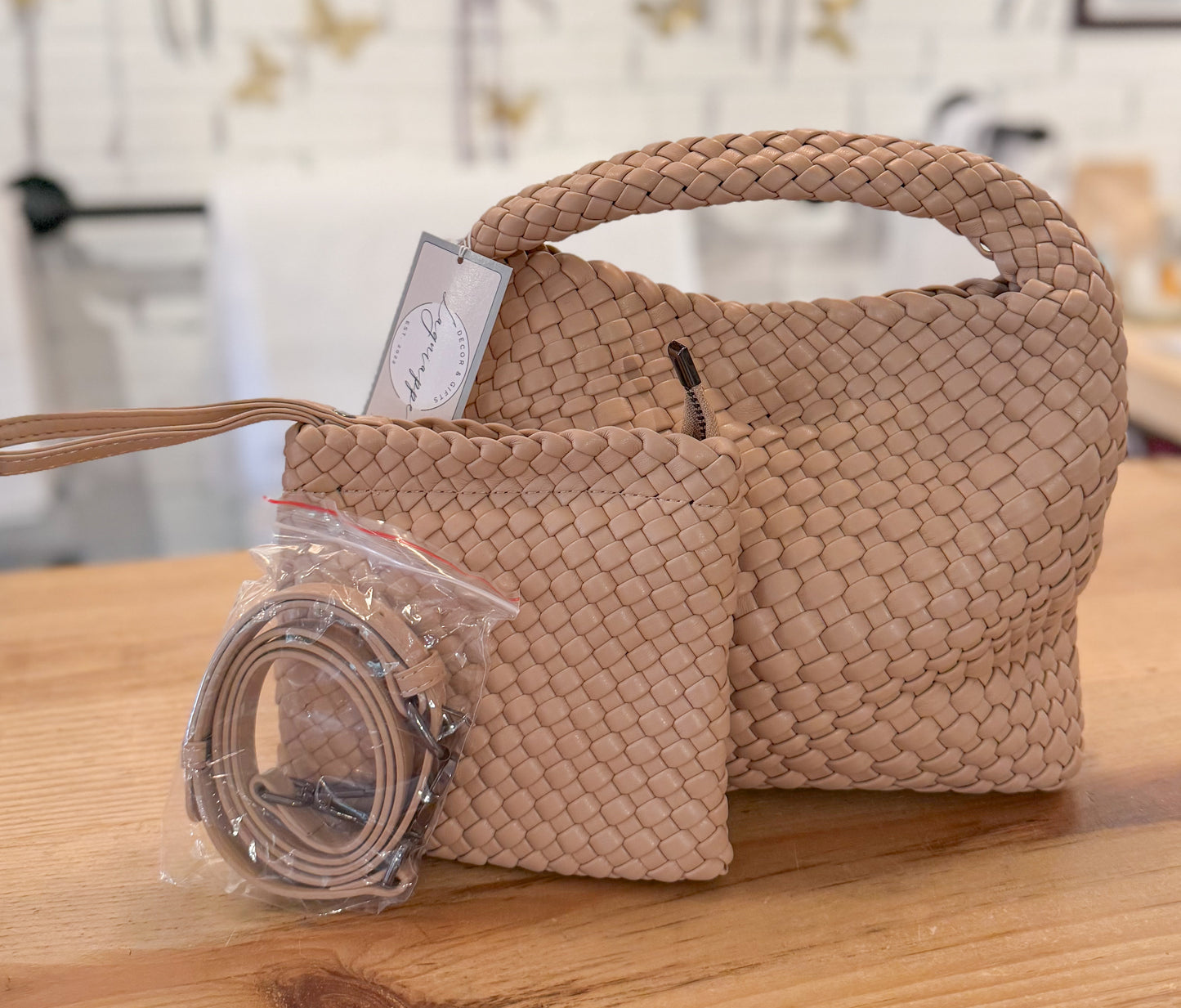 Woven Leather Crossbody Bag | Medium