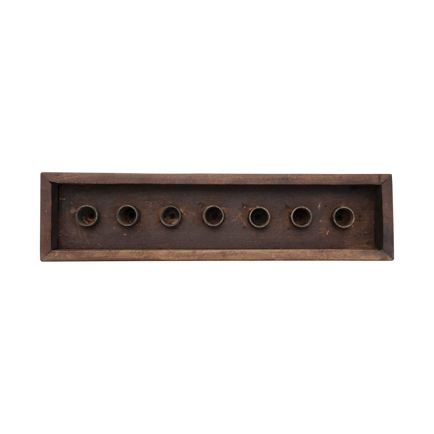 16" L Reclaimed Wood & Metal Taper Holder