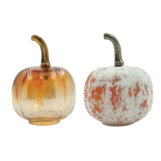 Distressed Glass Pumpkin