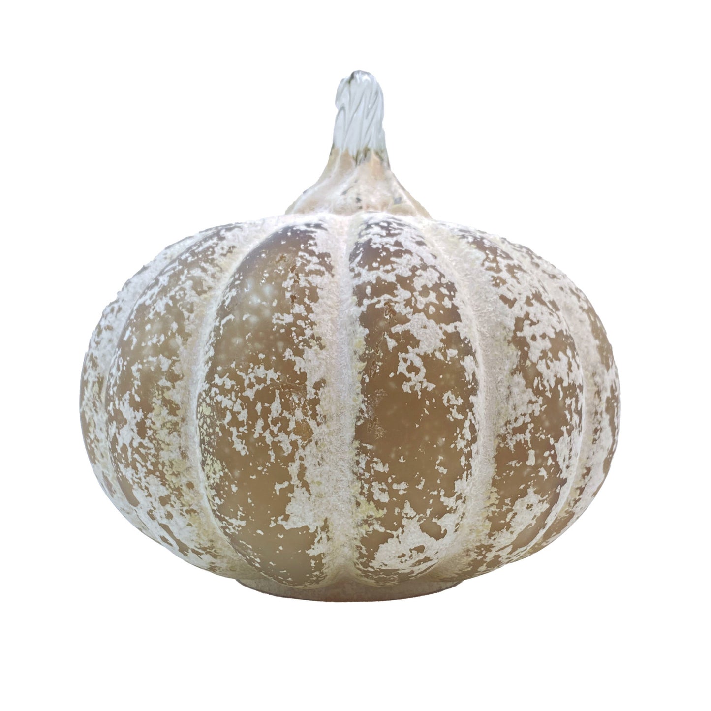 Frosted Hand-Blown Glass Pumpkin