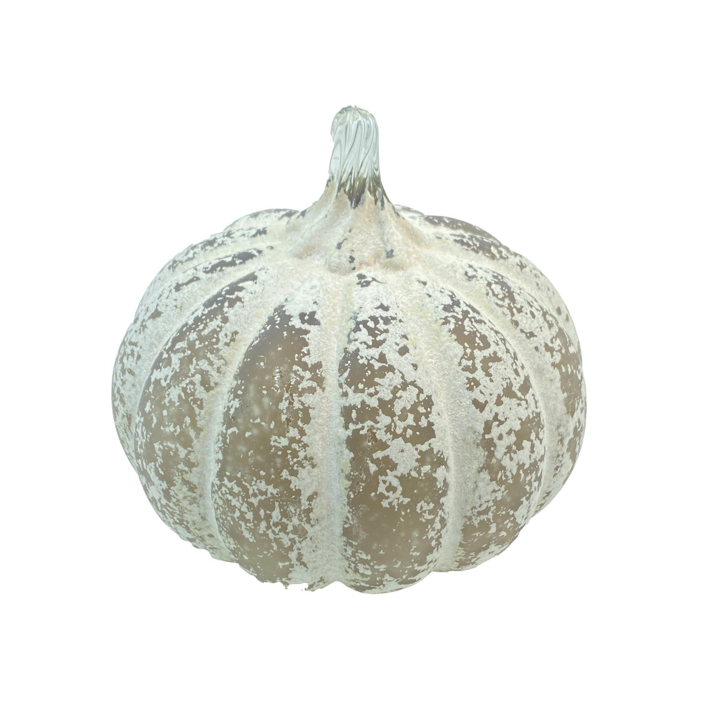 Frosted Hand-Blown Glass Pumpkin