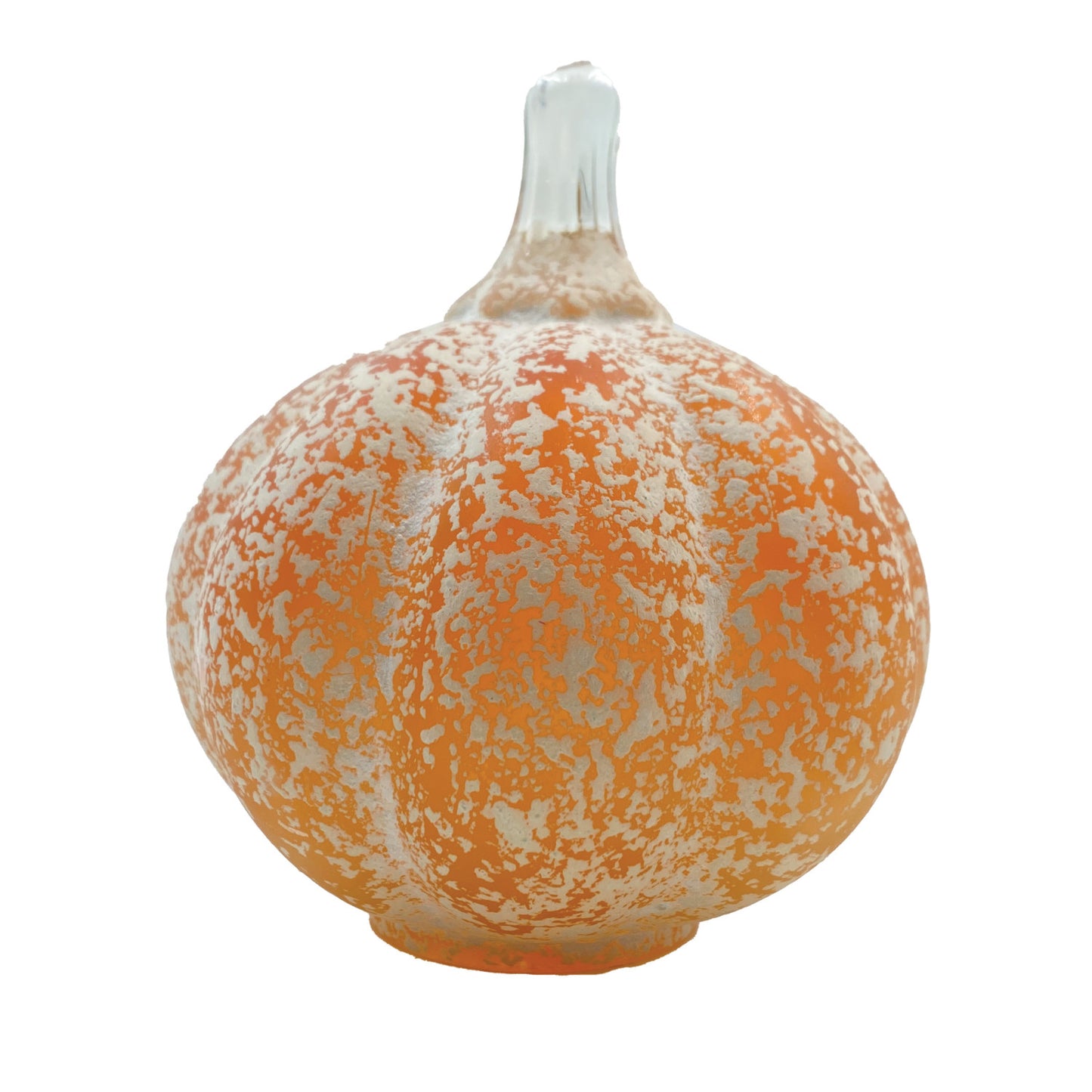 Frosted Hand-Blown Glass Pumpkin