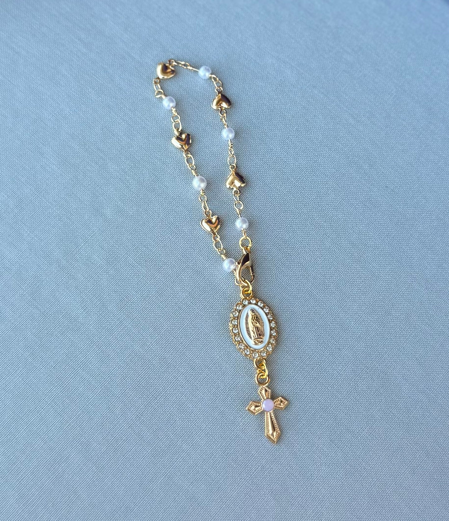Steering Wheel Rosary Charm