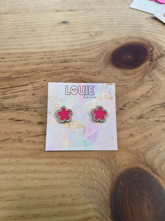 Flower Rhinestone Outline Studs