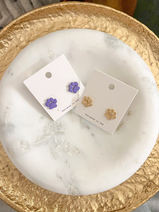 Paw Print Studs