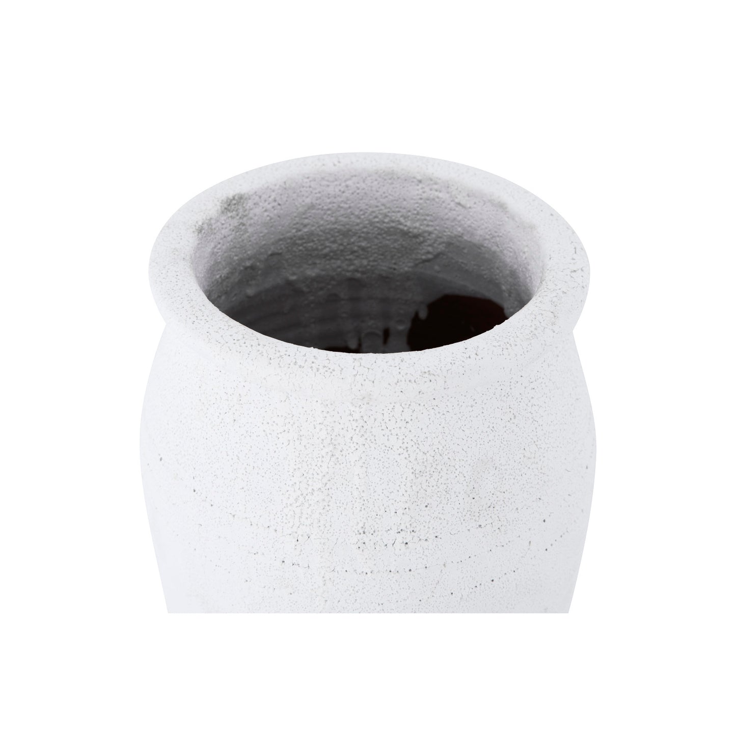 Distressed Terracotta Crock | White