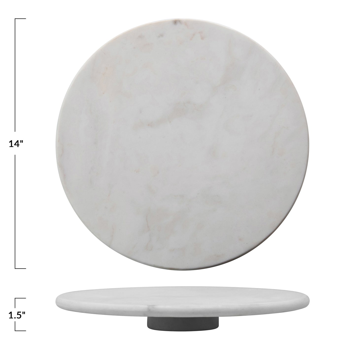 14" Round Marble Lazy Susan