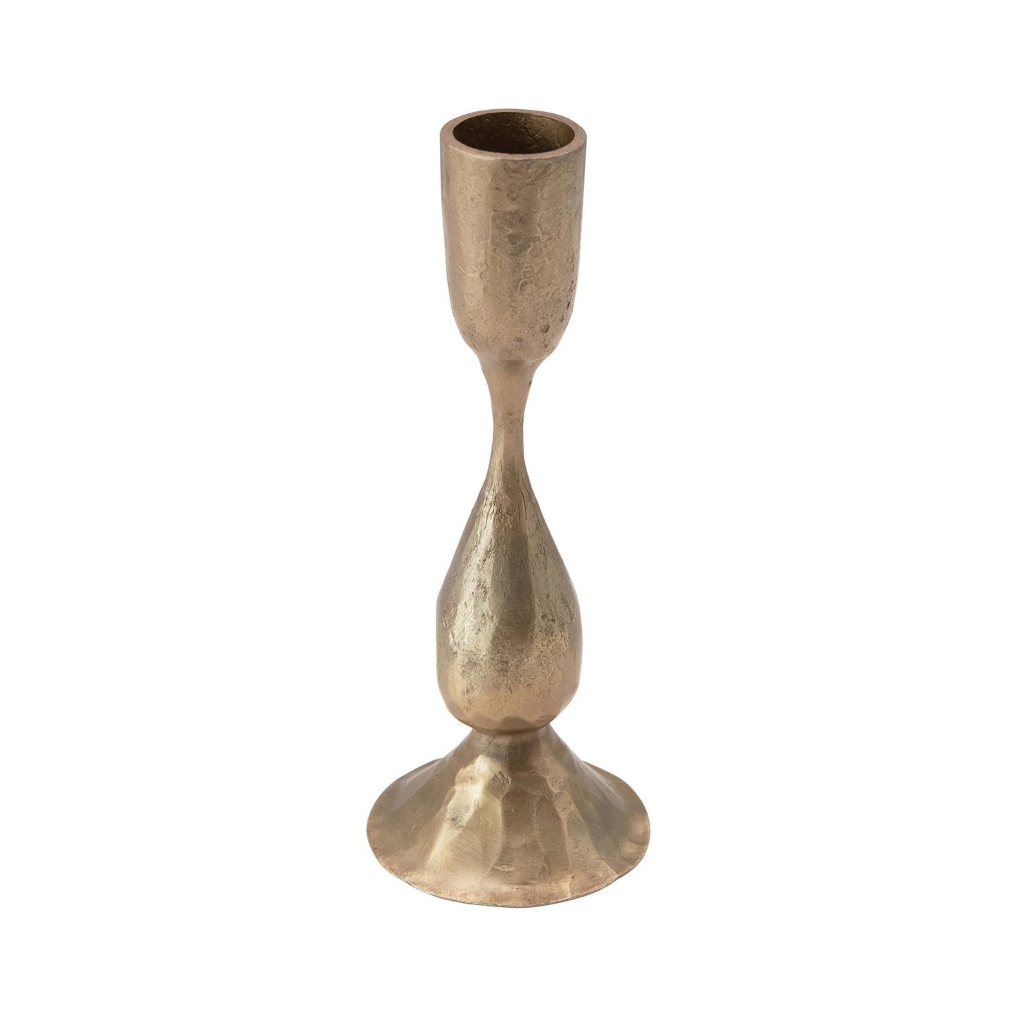 Hand-Forged Metal Taper Holder | Antique Brass Finish