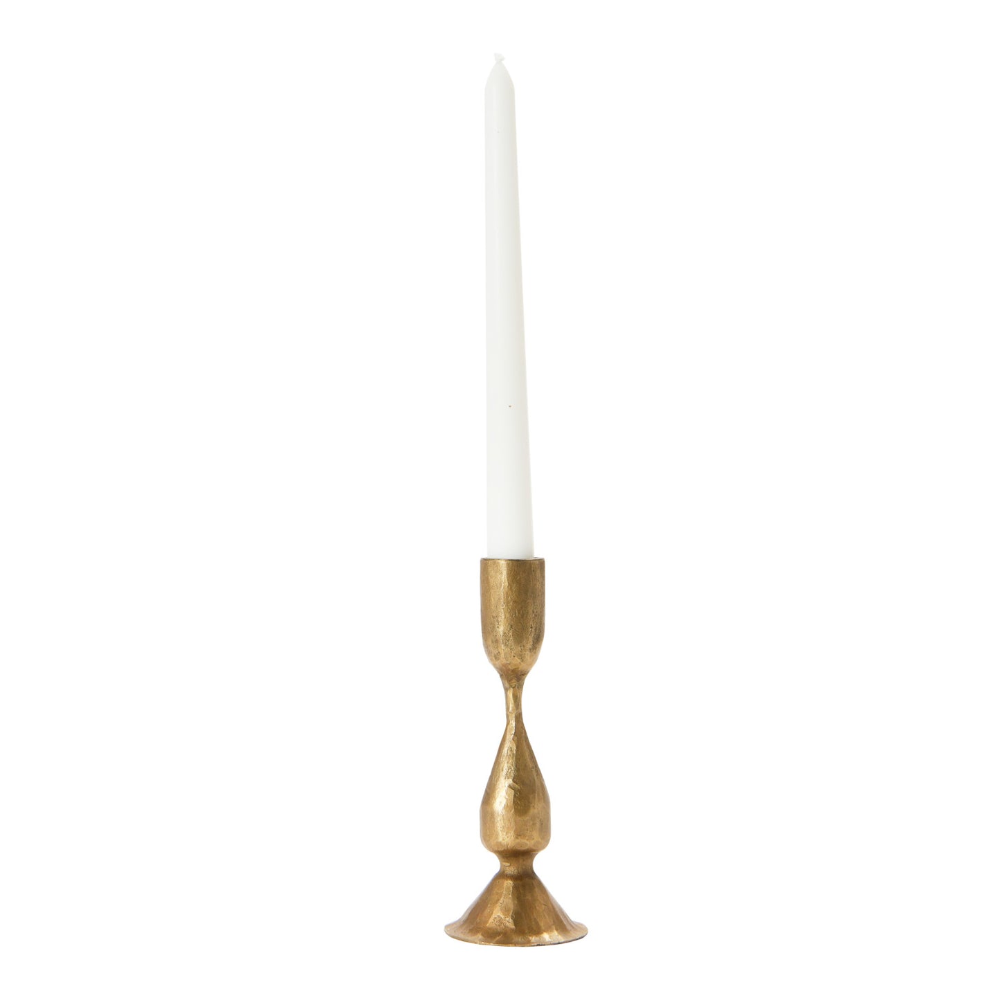 Hand-Forged Metal Taper Holder | Antique Brass Finish