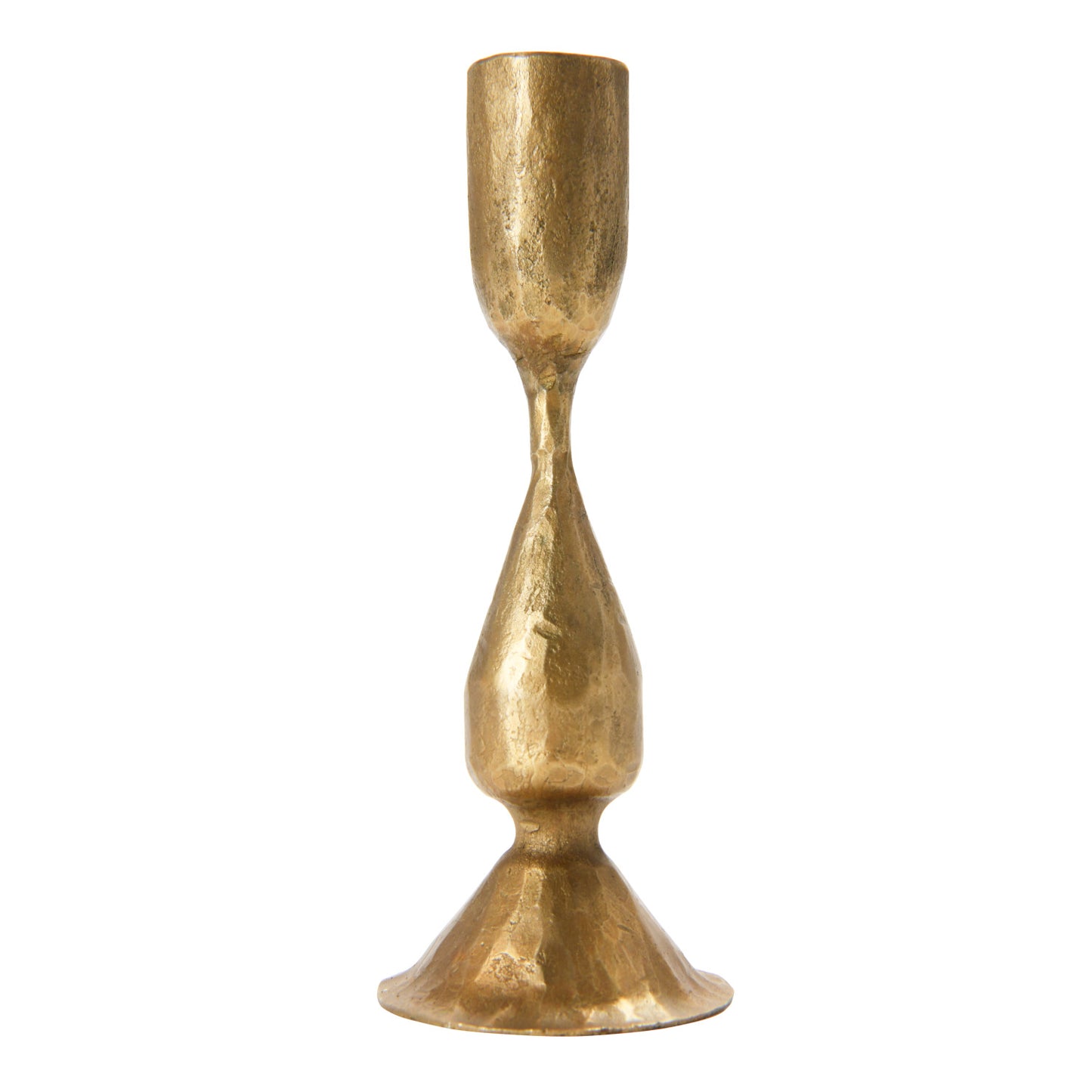 Hand-Forged Metal Taper Holder | Antique Brass Finish